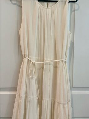 Banana Republic Ivory Tiered Dress Size Large